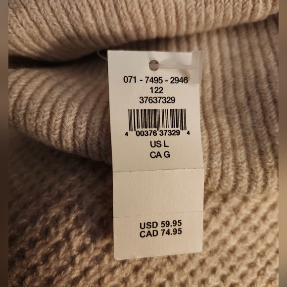 NWT Aerie Cozy Up Cowell Neck Waffle Mini Sweater Dress Heathered Oatmeal L - Picture 5 of 7